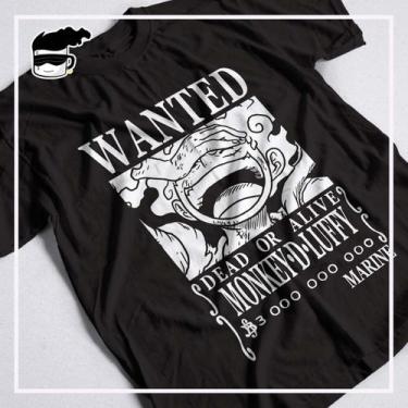 Imagem de Camiseta One Piece Luffy Gear 5 Wanted Unissex 100% Algodão - Kamiseta