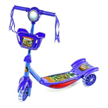 Imagem de Patinete Infantil Scooter Azul Menino 3 Rodas C/ Freio - Samba Toys