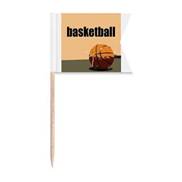 Imagem de Ball Sports Bandeira de palito de dente dos Estados Unidos com marcação de rotulagem para bolo de festa, prato de queijo