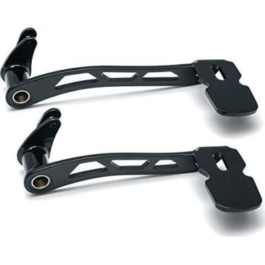Imagem de Kuryakyn 9643 Controle de pé de motocicleta: pedal de freio estendido de viga para motocicletas Harley-Davidson Touring e Trike 2014-19 sem carenagem inferior, preto brilhante