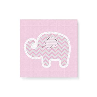 Imagem de Arte Maníacos Quadro Decorativo em Tela Canvas Elefantinho Rosa - 30x30cm