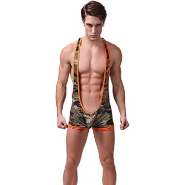 Imagem de Supernova Roupa masculina camuflada jockstrap luta livre bumbum sexy body - tamanho G