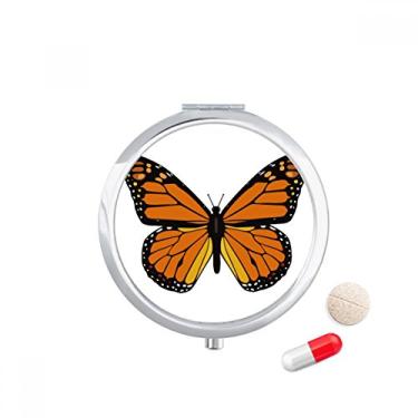 Imagem de Espécime borboleta em caixa de comprimidos de laranja, caixa de armazenamento de remédios dispensador de recipiente