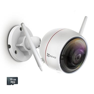 Imagem de EZVIZ C3W / ezGuard 1080p – Câmera de segurança Wi-Fi sem fio com sistema de alarme ativado remoto e cartão microSD de 16 GB pré-instalado