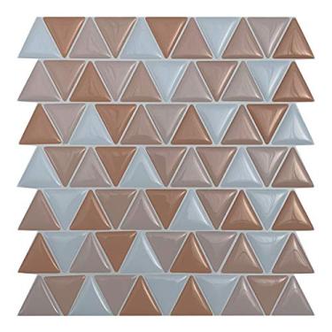 Imagem de Pastilha Adesiva Resinada Rosa Salmão Triângulos Kit 4 Placas