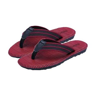Imagem de SOUGAO Chinelo masculino unissex de praia/piscina para ambientes externos e internos (vermelho 44)