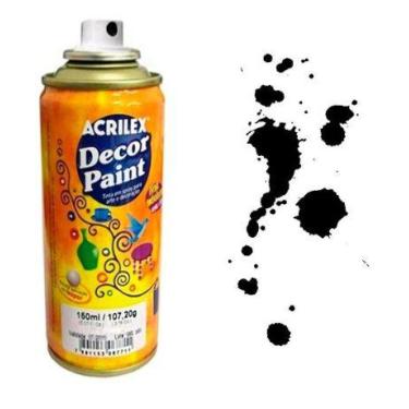 Imagem de Tinta Spray Decor Paint 150ml Pintura Decorativa Preto - 520 Acrilex