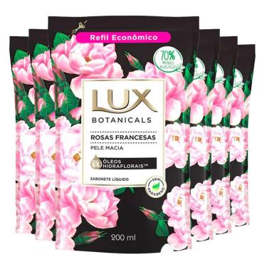 Imagem de Kit Sabonete Líquido Lux Refil Botanicals Rosas Framcesas 200ml 6 Unidades