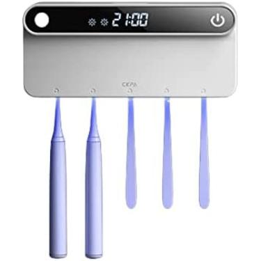Imagem de Desinfetante Para Escova De Dentes UV, Suporte Para Escova De Dentes Para Banheiro, Com Função De Esterilizador, Carregamento De 4600 MAh, Função De Temporização, Organizador De Escova De Dentes,