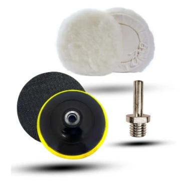 Imagem de Kit Polimento Automotivo Disco 125mm Furadeira C/3 Boinas Lã