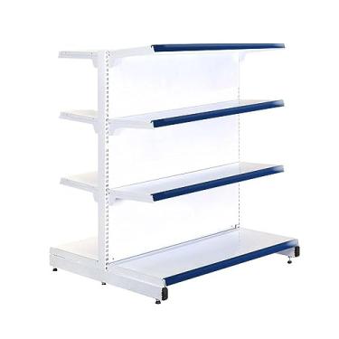 Imagem de Gôndola Prateleira Supermercado 4 Níveis 40x30 New Plus 1,40 Central Inicial Azul - Sa Gôndolas