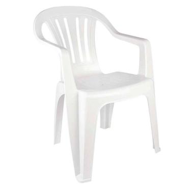 Imagem de Kit de 4 Cadeiras / Poltrona Plástica Branca - Mor