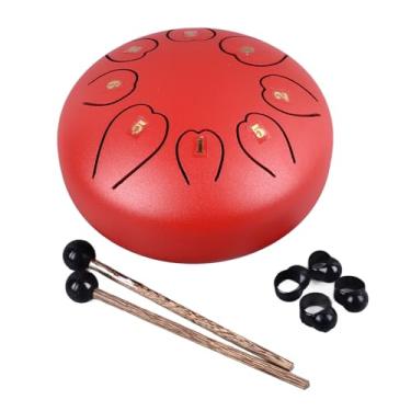 Imagem de Tambor de Língua, 6 Polegada 8 Notas Handpan Tambor de Língua Claro Ressonante Som Agradável Tambor de Mão de Aço (vermelho)