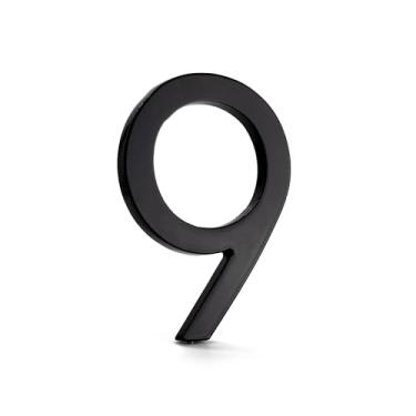 Imagem de Montague Metal Products MHN-10-F-BK1-9 números de casa de endereço flutuantes modernos de alumínio sólido, 25,4 cm, revestimento em pó preto