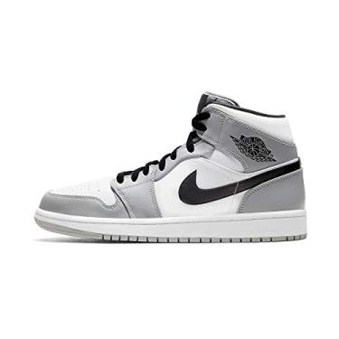 Imagem de NIKE Jordan 1 Mid SE Laranja Metálico Laranja Eletro Laranja/Preto-Branco (DM3531 800), Cinza Fumê Claro/Preto-Branco, 12.5 Masculino