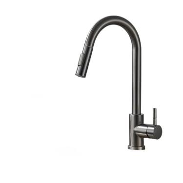 Imagem de Torneira de cozinha de níquel escovado, flexível, bico removível, pia de cozinha, torneira, cabeça de fluxo, preto, água quente e fria, arma cinza d, 1