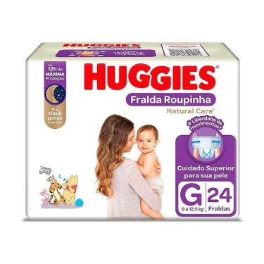 Imagem de Fralda Descartável Huggies Natural Care G Mega Com 24 Unidades