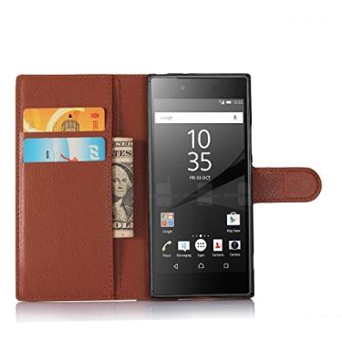 Imagem de SONY Xperia XA1/Z6, capa carteira flip de couro PU premium com compartimento para cartão, suporte e fecho magnético [capa interior à prova de choque de TPU] Compatível com SONY Xperia XA1/Z6