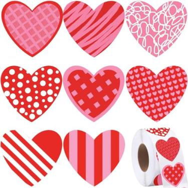 Imagem de Dreecy Adesivos de rolo de coração vermelho, 1000 peças, papel premium, dia dos namorados, etiquetas decorativas, decoração de presente, festa infantil