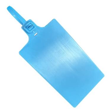 Imagem de Etiquetas de rotulagem em branco etiquetas de plástico à prova d'água para etiquetar selos com zíper graváveis 2,28" × 3,238.8 cm 200 peças, azul