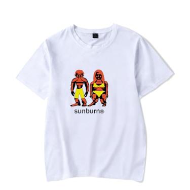 Imagem de bwpilczc Camiseta Dominic Fike Prone to Sunburn logotipo de verão feminina masculina 2024 nova camiseta de manga curta, Estilo 2, XXG