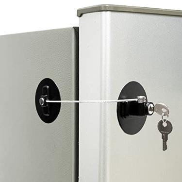 Imagem de Trava de segurança para armário sem broca, âncora autoadesiva para móveis com chaves para geladeira, porta do freezer, gaveta de arquivos, guarda-roupa, janela