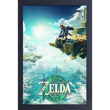 Imagem de Pyramid America Pôster Zelda - The Legend of Zelda Tears of the Kingdom - Arte de parede com moldura de 28 x 43 cm, ideal para decoração de casa, decoração de quarto, decoração de sala de jogos e