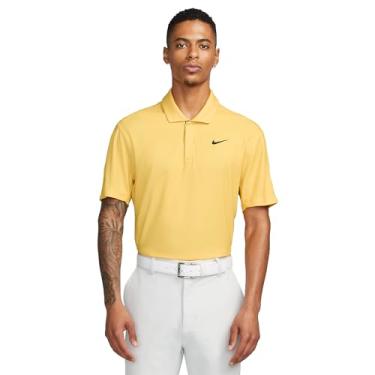 Imagem de Nike Camisa polo masculina de golfe Dri-Fit Tiger Woods, Solar Flare/Topázio Ouro/Preto, M