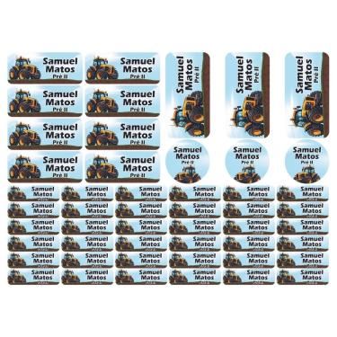 Imagem de Adesivo Etiqueta Escolar Personalizado Vinil Carros 50UN