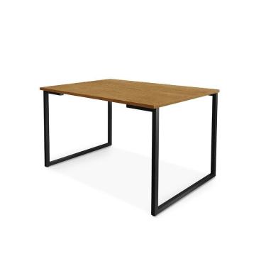 Imagem de Mesa De Jantar Steel Estilo Industrial Pés De Aço 120x80cm Preto/naturale Preto/naturale