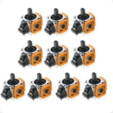 Imagem de Genérico Analógico 3D Modulo Botão Motor De Substituição Profissional Compatível Com Controle PlayStation 5 Ps5 Preto E Laranja (10)