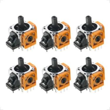 Imagem de Analógico 3d Modulo Botão Motor De Substuição Profissional Compatível Com Controle Playstation 5 Ps5 Preto E Laranja (6)