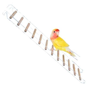 Imagem de Escada de escalada de papagaio, gaiola de pássaro, periquito, brinquedo para animais de estimação, escada de madeira engraçada, acrílico (D)