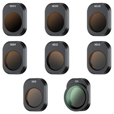 Imagem de JJC Conjunto de filtros ND para DJI Mini 4 Pro, pacote com 8 polarizadores ND8/ND16/ND32/ND64/ND128/ND256/ND512/CPL e filtro ND para acessórios de lente de drone DJI Mini 4 Pro, vidro óptico