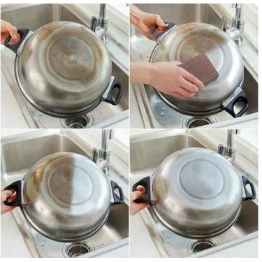 Imagem de Esponja Tira Manchas Pesada Mágica Tira Ferrugem Sujeiras Pesada Risco