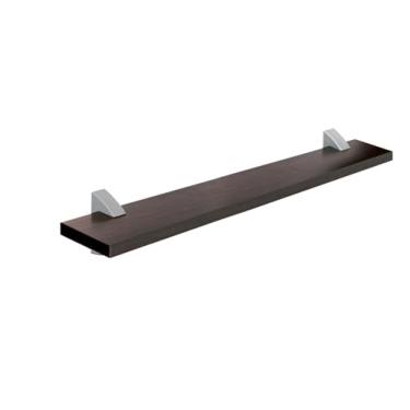 Imagem de PRAT.K Prateleira Tabaco 1,5x10x60cm com Suporte Prata (Concept) – Compacta e Elegante