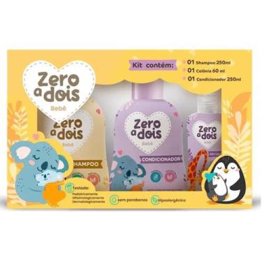 Imagem de Kit zero a dois bebê hipoalergênico shampoo condicionador e colônia