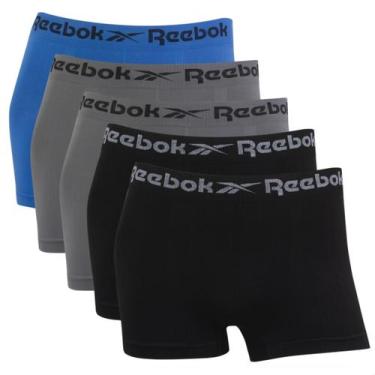 Imagem de Kit 5 Cueca Boxer Reebok Masculina Premium Classic Microfibra, 1azul, 