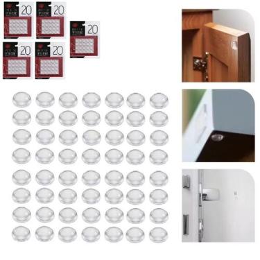Imagem de 100 Protetor Batente Gota Silicone Adesivo Anti Impacto 1cm - Cl