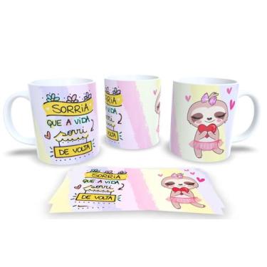 Imagem de Canecas de Porcelana Personalizadas Preguiçinha Motiva - Estampa Subli