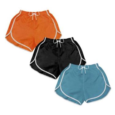 Imagem de Kit 3 Short Praia Feminino Liso Neon Casual Treino Corrida - MP Moda M
