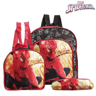 Imagem de Kit Mochila Escolar Pequena Spider Man Vingadores Costa - TOYS 2U
