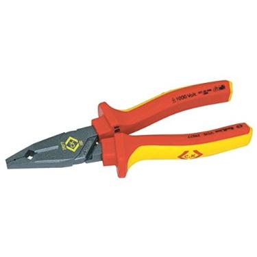 Imagem de C. K Tools T39077-180 Alicate para eletricistas com isolamento VDE RedLine com suporte de pino, OAL de 19 cm