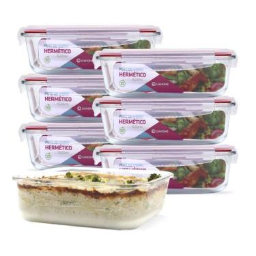 Imagem de KIT 7 Potes de Vidro Retangular com Tampa Hermética 1520ml - U4home, V