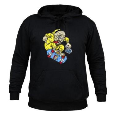 Imagem de Moletom 100% Algodão Flanelado Skatista Irado - Surprass, Preto, M