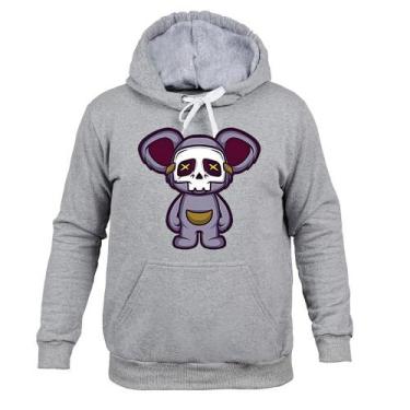 Imagem de Moletom 100% Algodão Canguru Ratinho Caveira - Surprass, Cinza, M