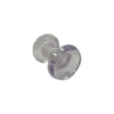 Imagem de Puxador redondo mini de resina transparente para porta - De Acordo Com