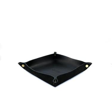 Imagem de Organizador de Mesa em Couro Porta Treco Preto - Pé Na Estrada