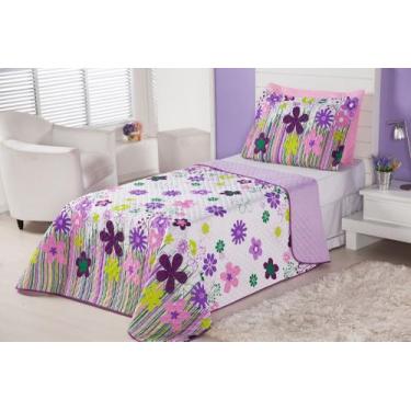 Imagem de Cobre Leito Solteiro Infantil 2 Peças Envio Imediato Garden Lilás - Ta