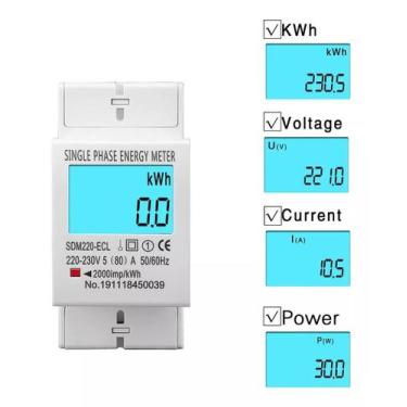 Imagem de Medidor De Energia 63a 80a Kwh, Volts, Ampere, W 127/220v 80 - Medidor